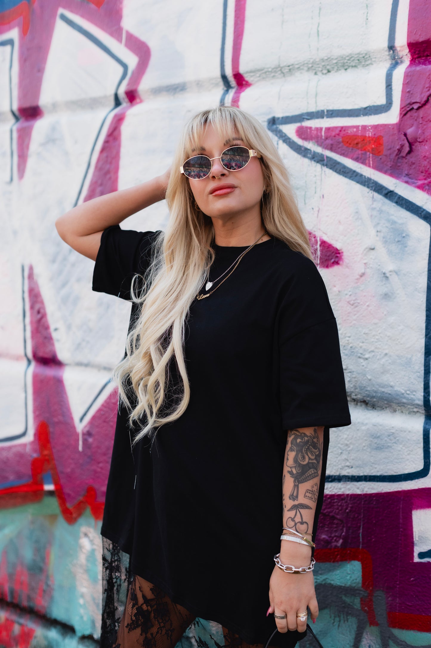 Midnight Lace T-Dress