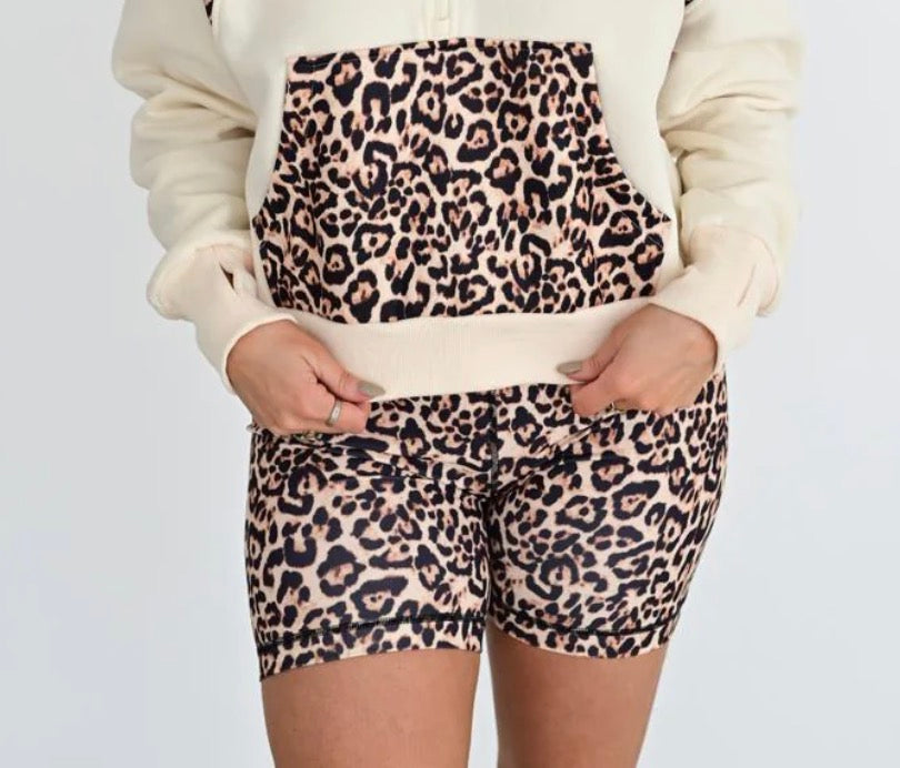 Wild Side Leopard Bike Shorts