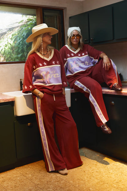 Surf League Lounge Pants - Burgundy