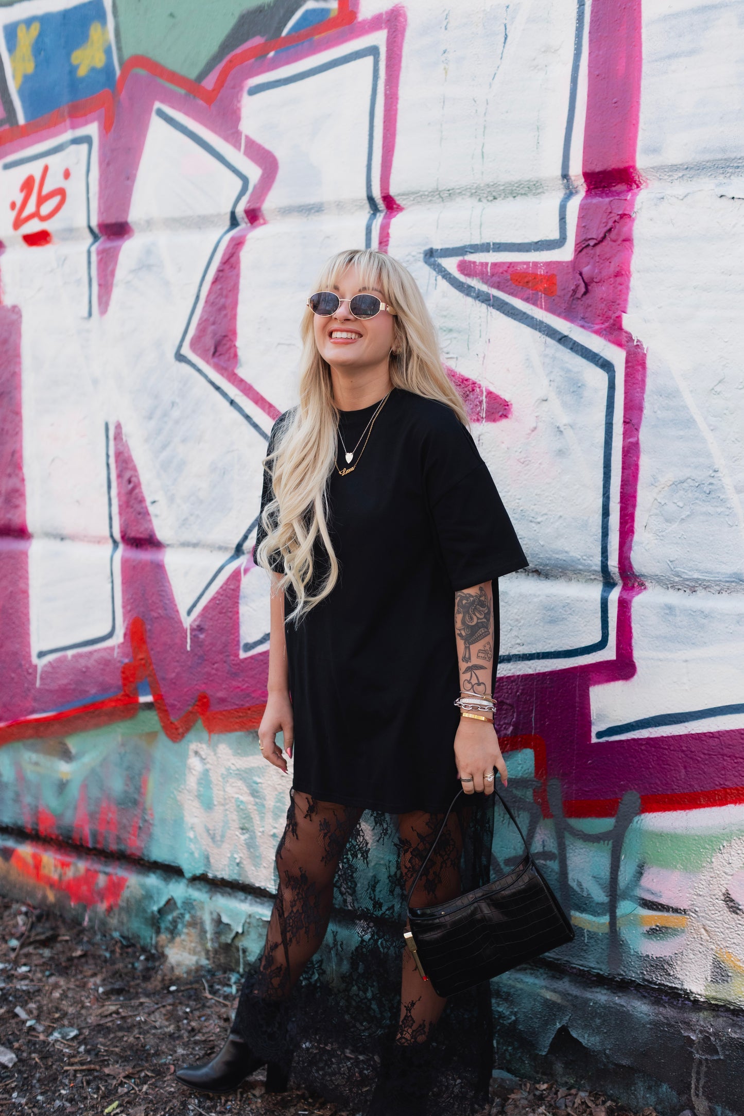 Midnight Lace T-Dress