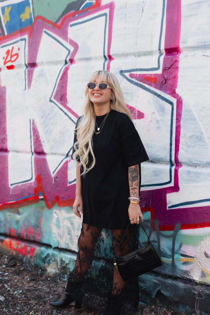 Midnight Lace T-Dress