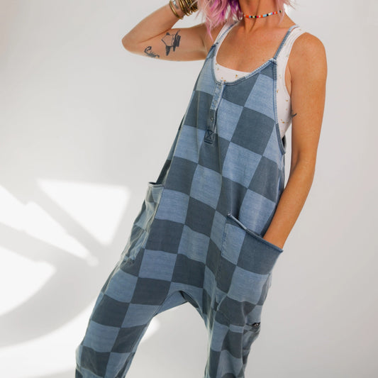 Rags Denim Check Romper