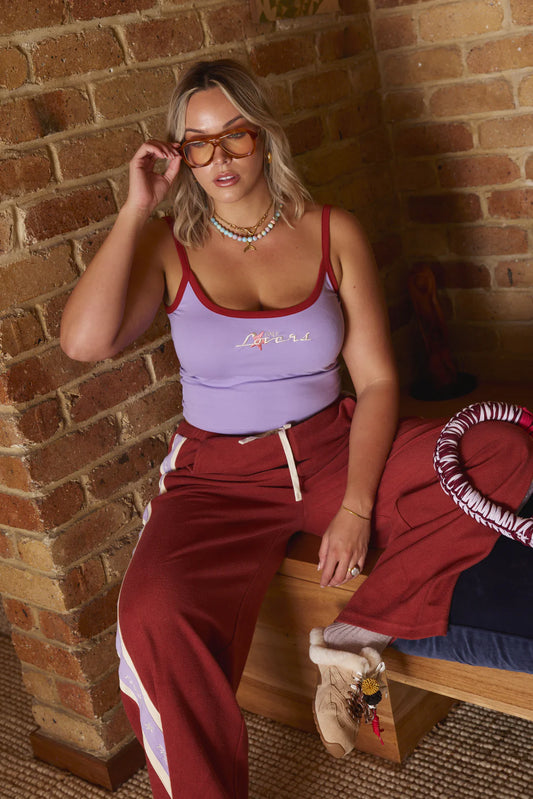 Surf League Lounge Pants - Burgundy