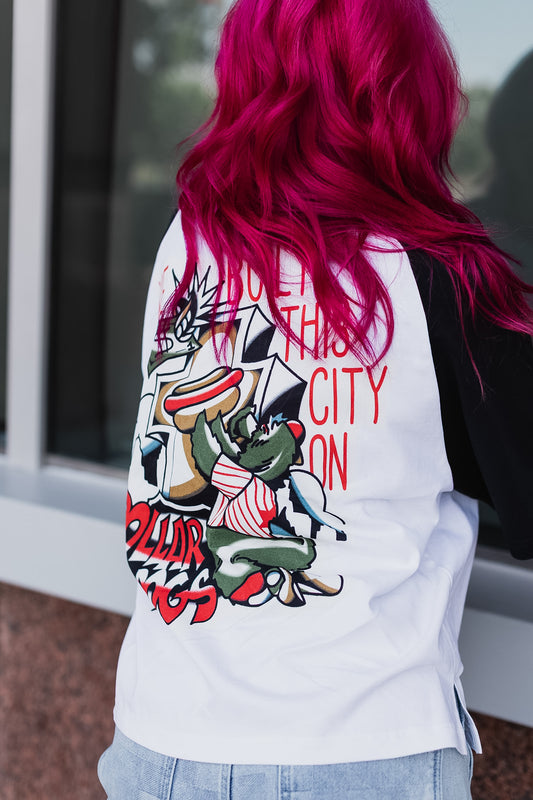We Built This City Raglan Tee