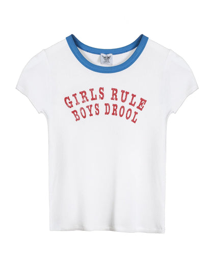 Girls Rule Boys Drool Baby Tee