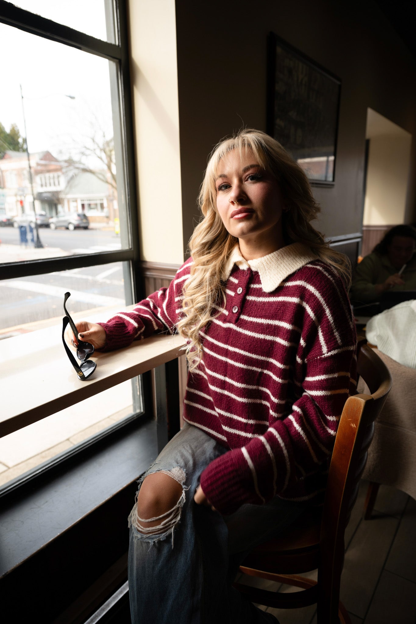 Striped Collared Sweater