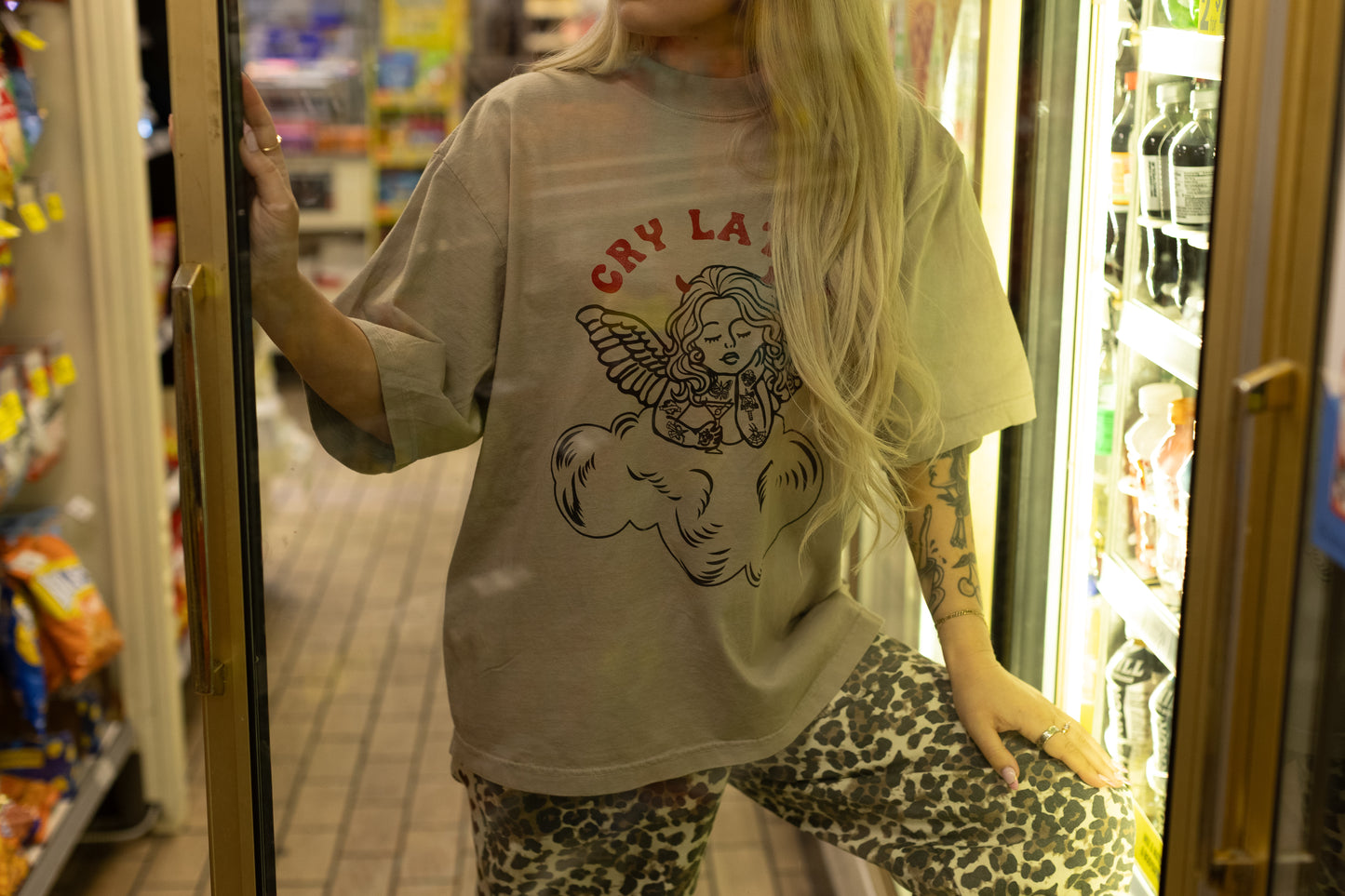 Saint of Bad Decisions Boxy Tee - Oat