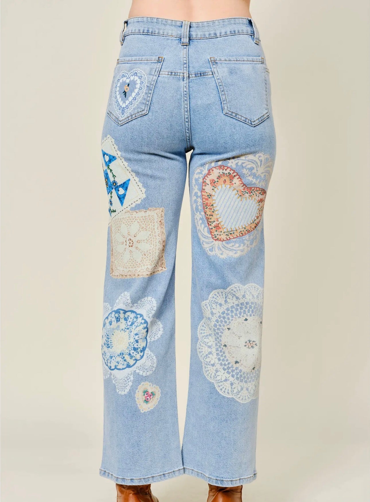 Patchwork Denim Pants