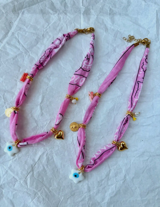 Pink Bandana Necklace