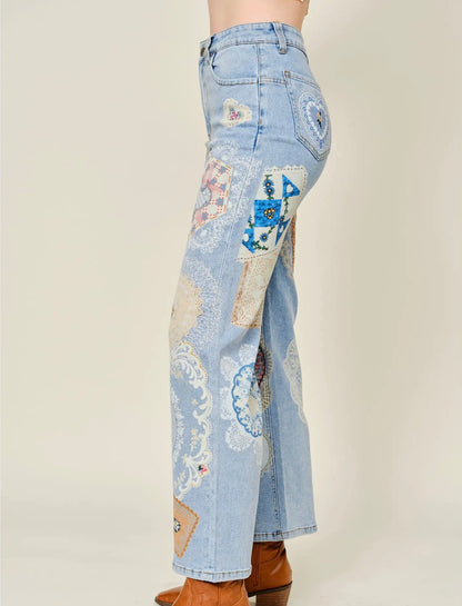 Patchwork Denim Pants