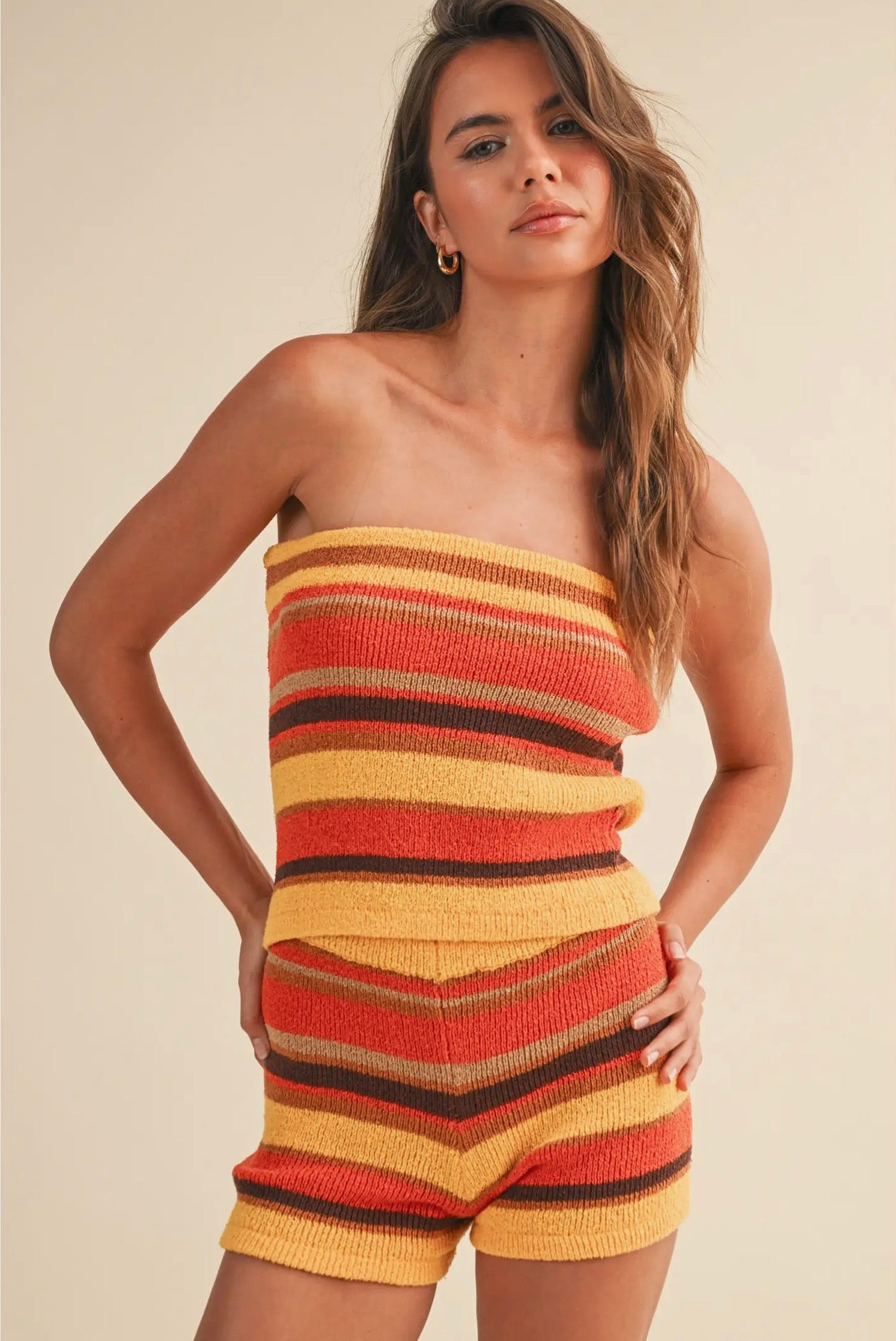 Sunset Stripe Knit Set