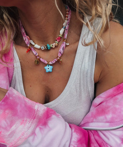 Pink Bandana Necklace