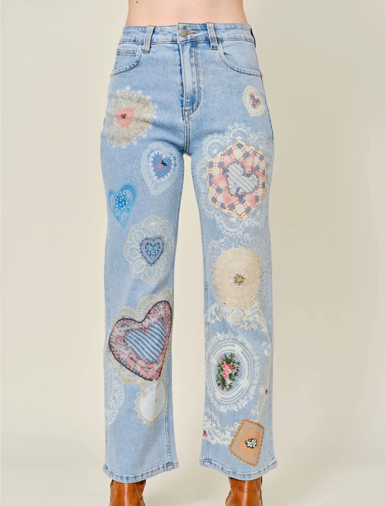 Patchwork Denim Pants