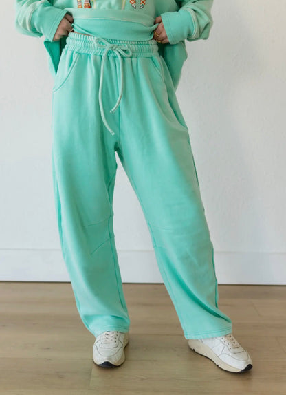 Mint Barrel Sweat Pants