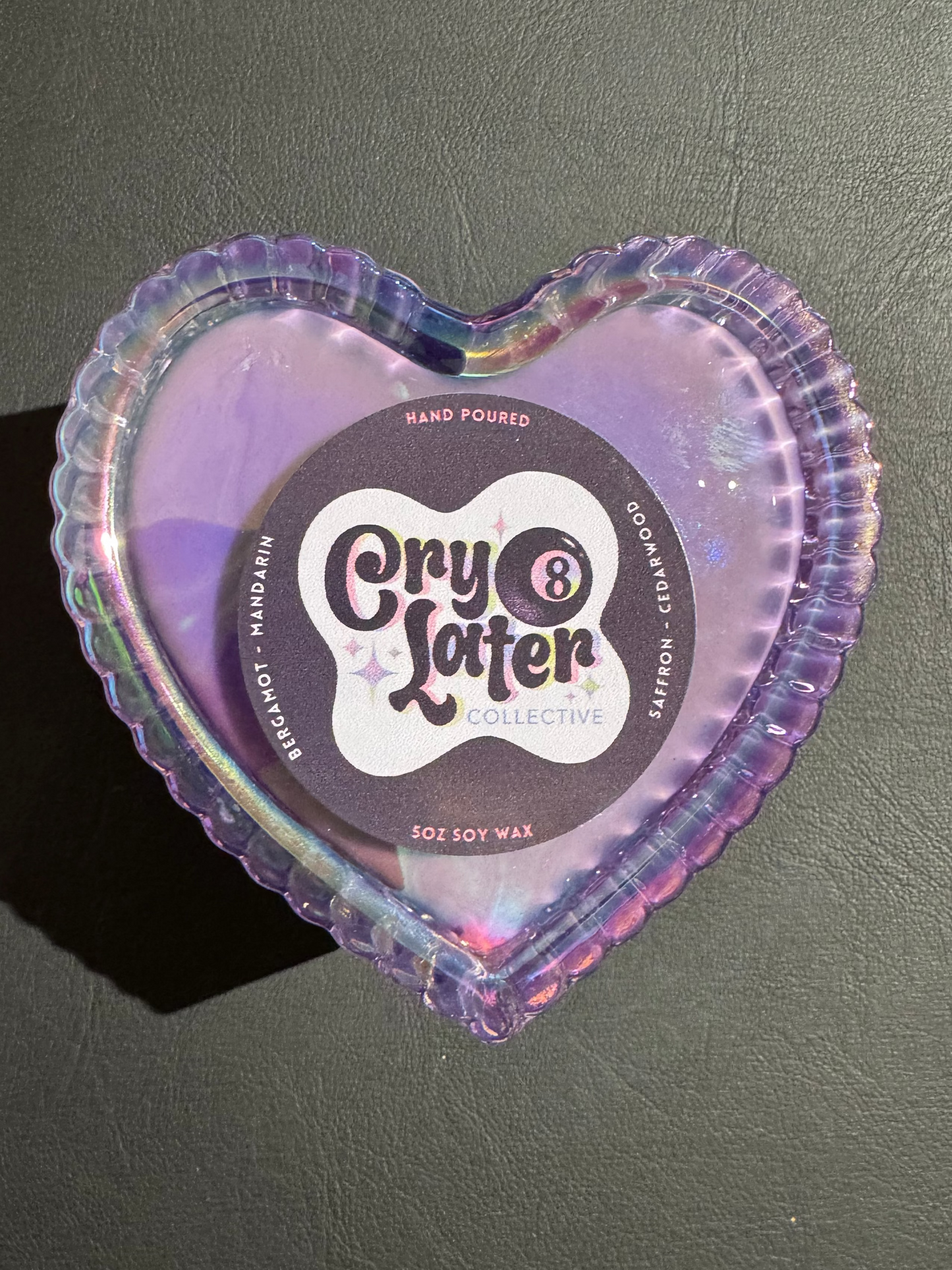 Cry Later Candle - Purple Heart