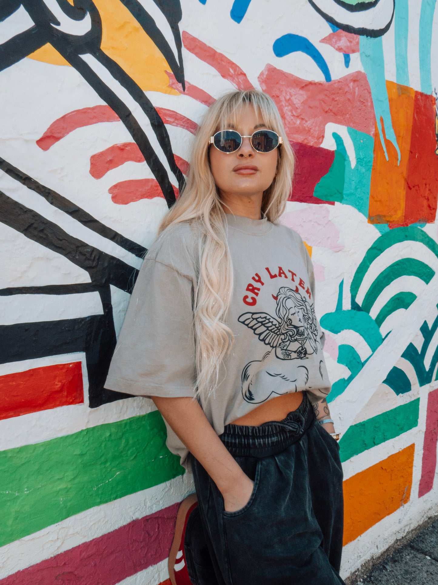 Saint of Bad Decisions Boxy Tee - Oat