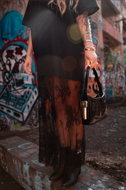Midnight Lace T-Dress