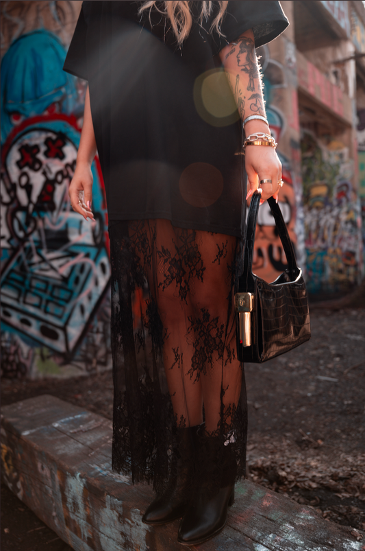 Midnight Lace T-Dress